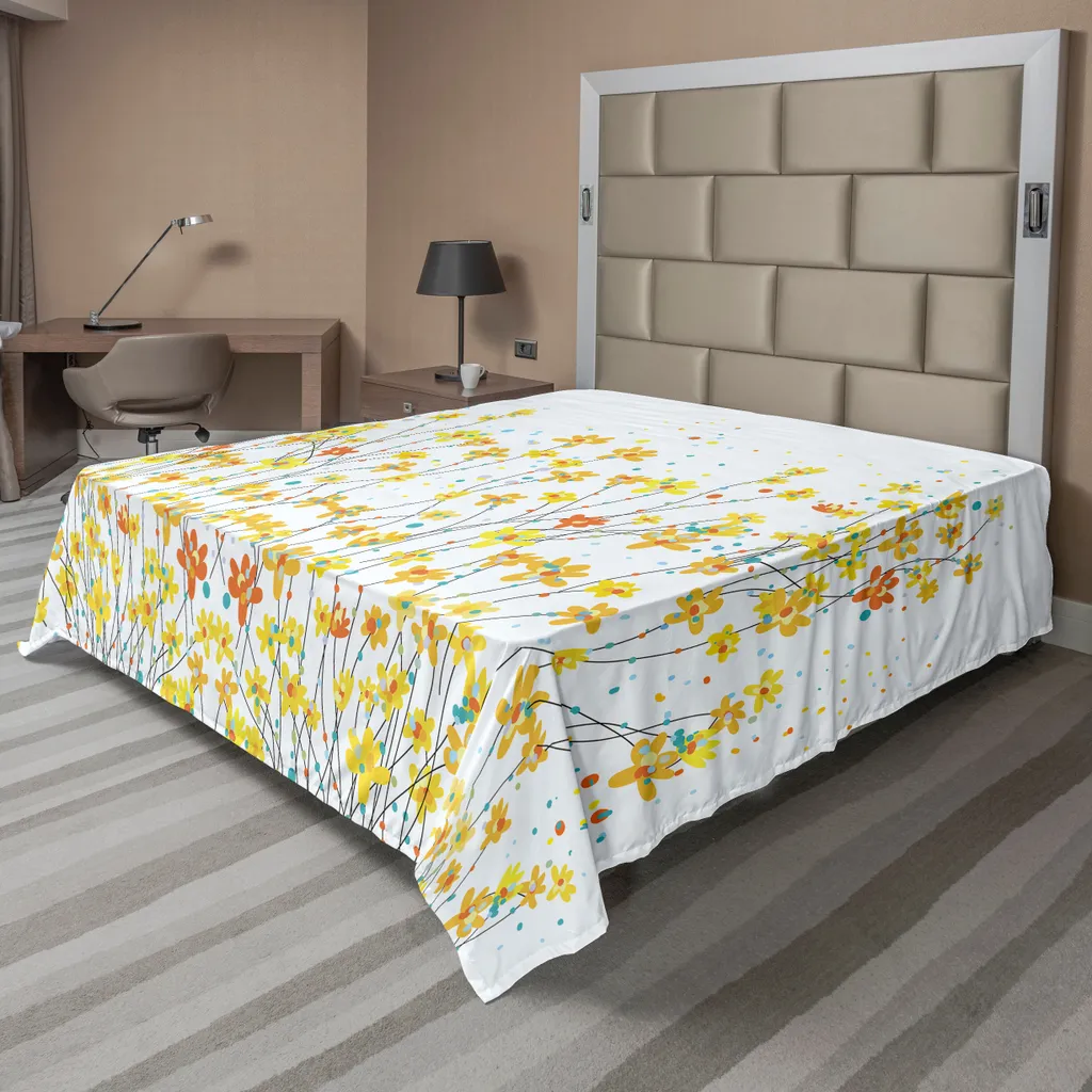 Lenzuolo Artistico Narciso ABAKUHAUS - Fiori di Primavera 260x228 cm