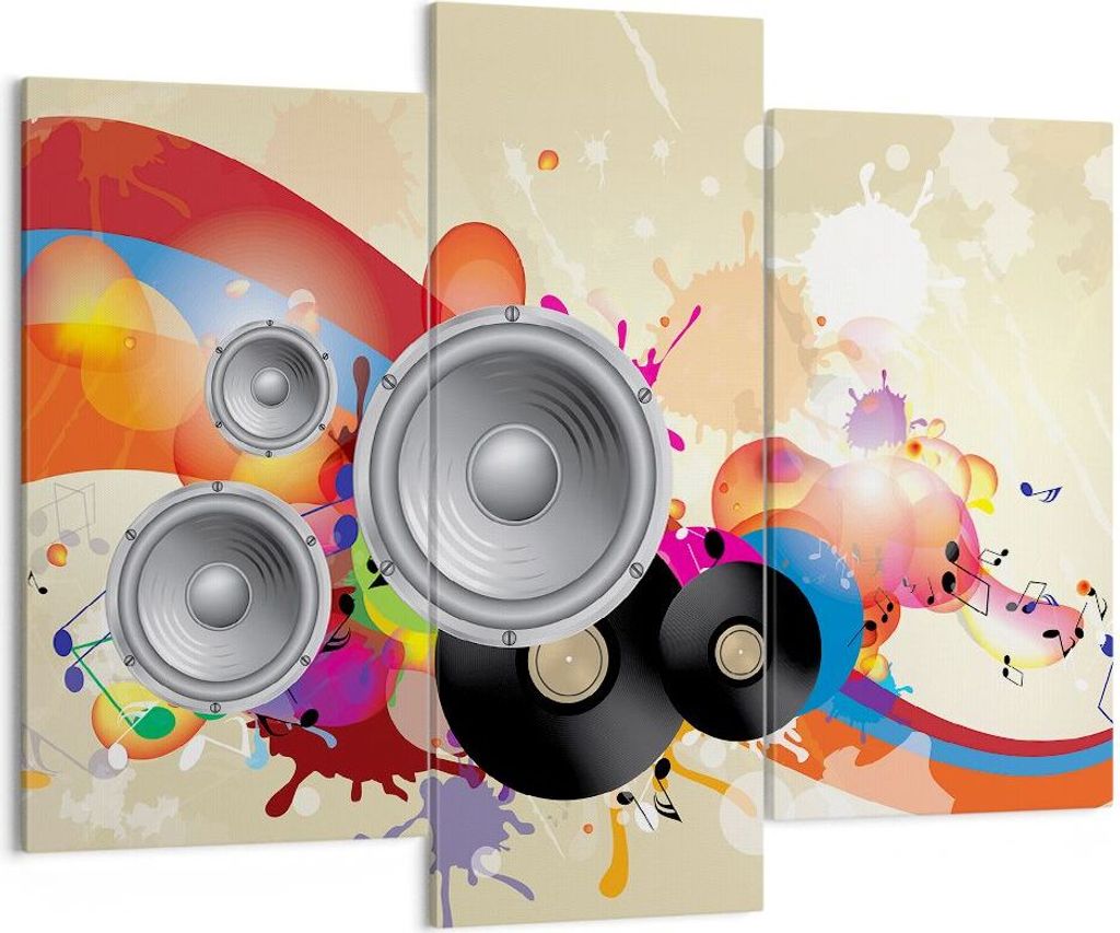 Bild auf Leinwand - Leinwandbild - Musik abstrakt Komposition Dekoration - 130x100cm - Wand Bild - Wanddeko - Leinwanddruck - Bilder - Kunstdruck -...