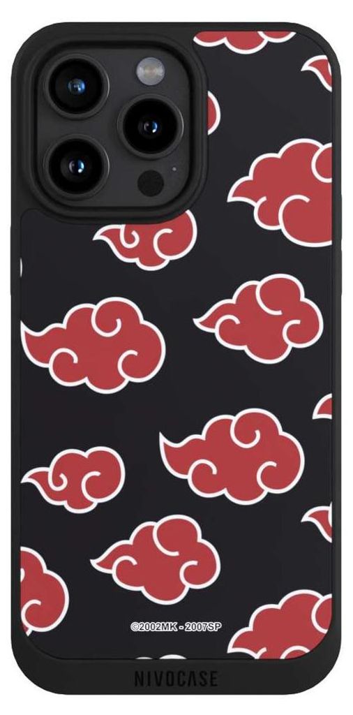 NIVOCASE Handyhülle für Apple iPhone 15 Pro Max Hülle NIVOpure Case Schwarz Naruto Shippuden Offizielles Lizenzprodukt Akatsuki