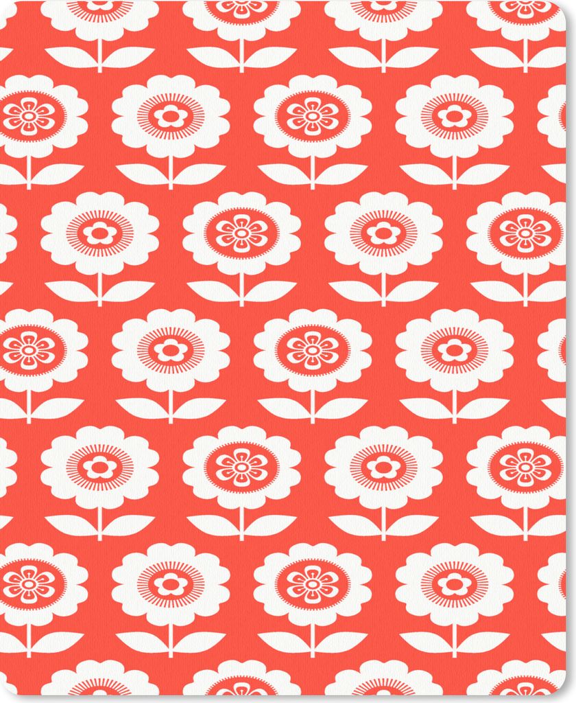 MuchoWow Mauspad Mousepad Blumen - Muster - Rot 30x40 cm - Mousepads - Maus Mat - Pad - Mausunterlage - Mausmatten