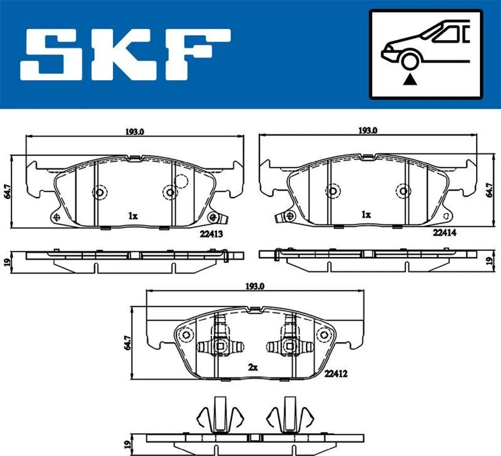 Plaquettes de Frein Haute Performance SKF VKBP 80433 A avec Norme OE