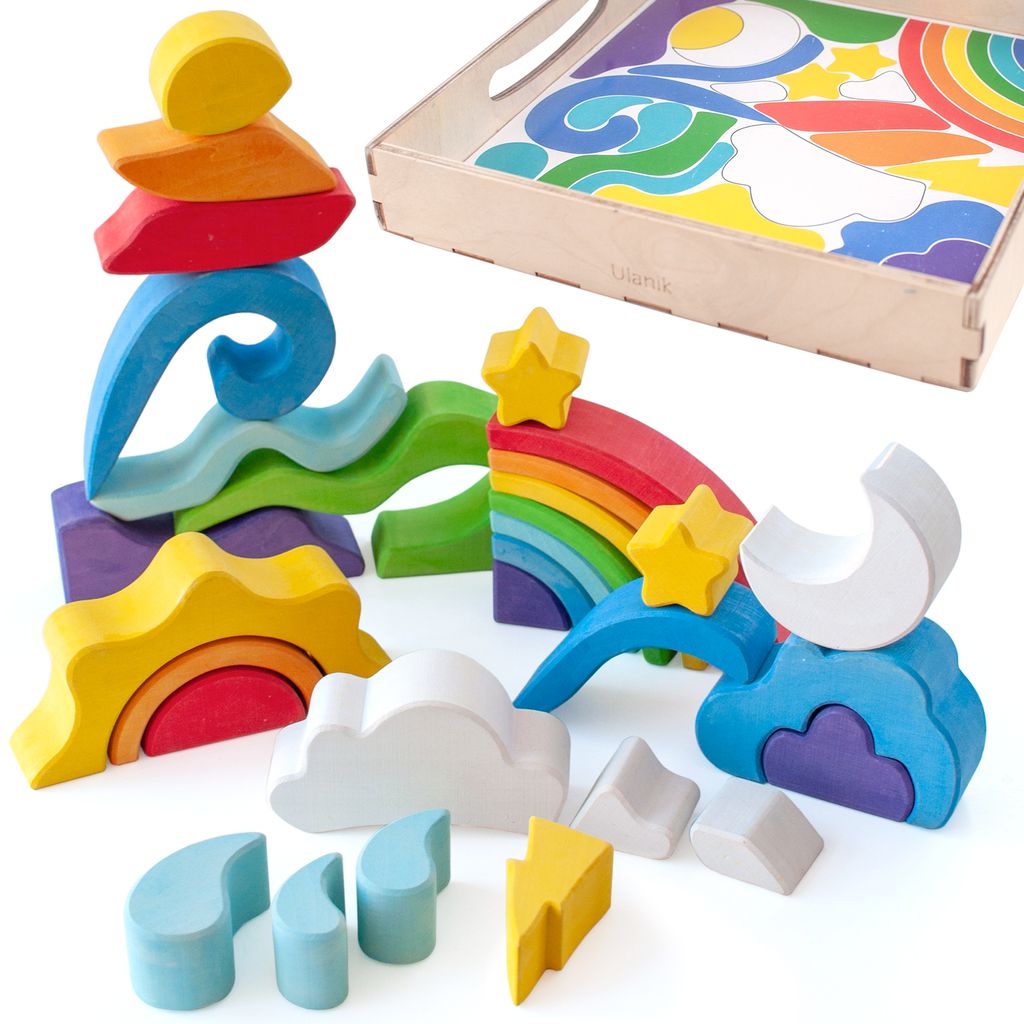 Ulanik Holzspielzeug Montessori Mosaik "Himmel" Produktbild 
