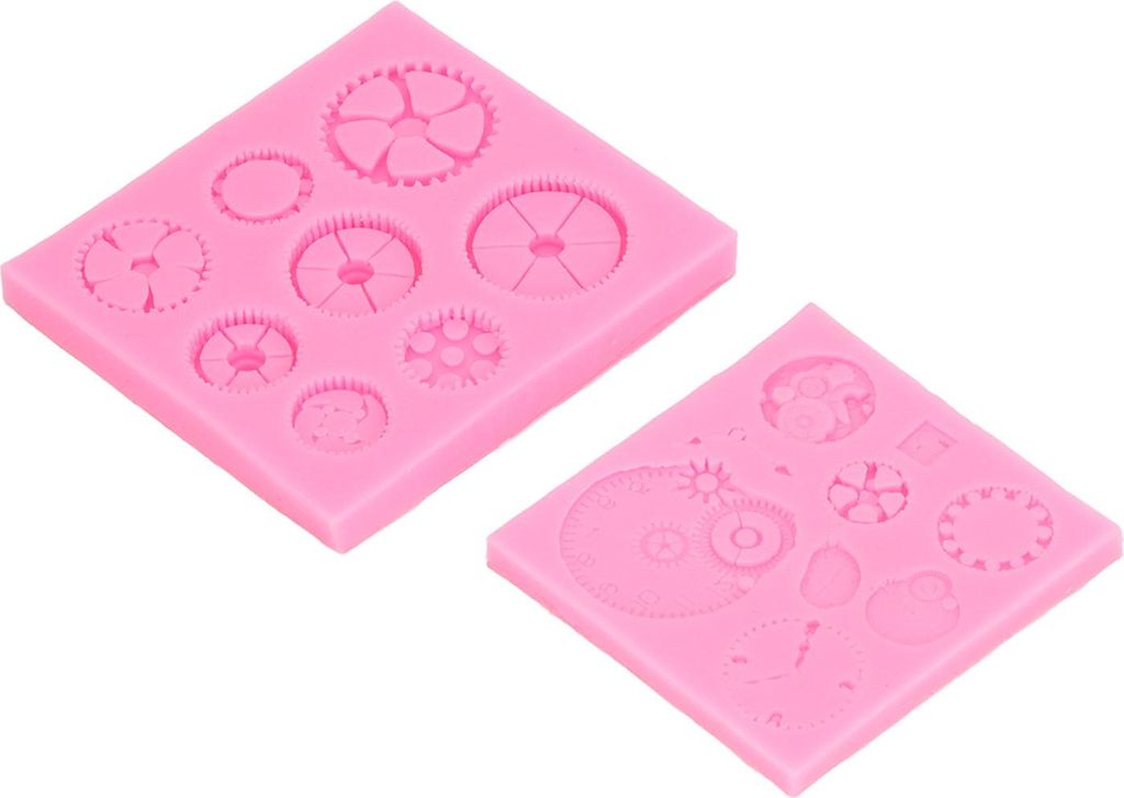 2 Stück Zahnräder Kuchen Silikonform Punk Stil Hochtemperaturbeständige Uhr Zahnräder Fondant für DIY Dessert Schokolade
