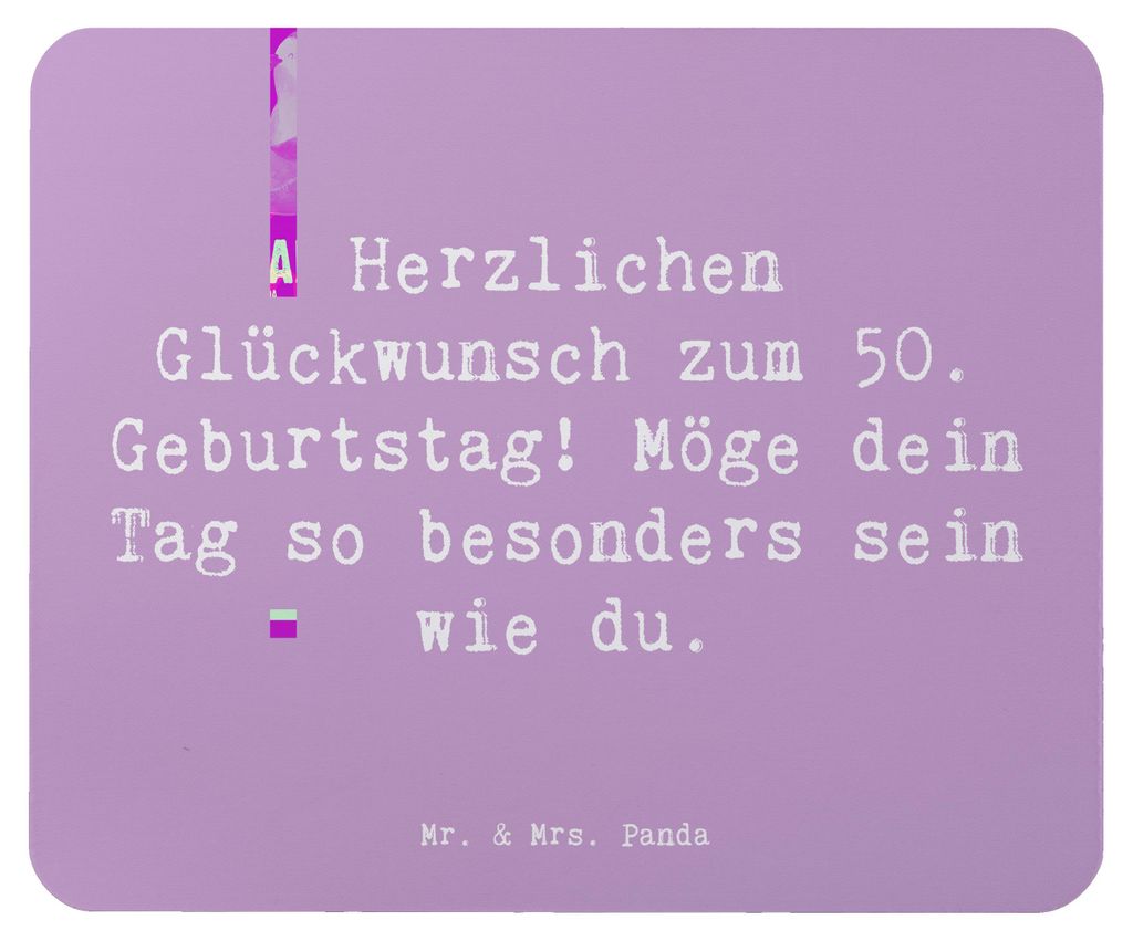 Mr. & Mrs. Panda Mauspad Spruch 50. Geburtstag Freude - Lavendeltraum - Geschenk, unvergesslich, Meilenstein, computer mousepad, laptop, Herzlichen...