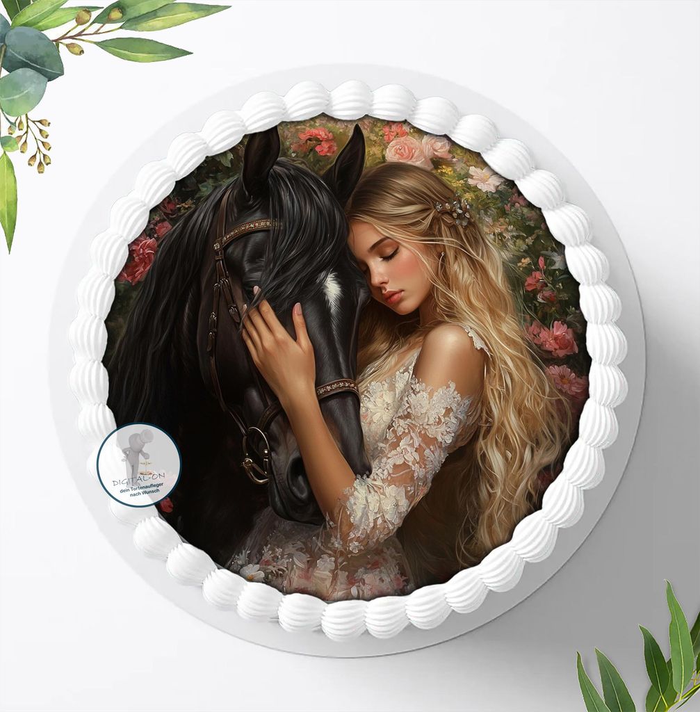 Für die Geburtstags Torte ein Tortenaufleger, Zuckerbild mit dem Motiv: Prinzessin, Essbares Foto für Torten, Fondant, Ø 20cm, 2091z