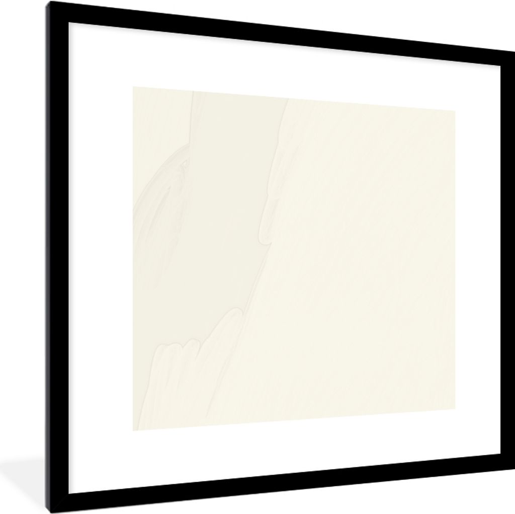 MuchoWow Gerahmtes Poster Design - Taupe - Abstrakt 40x40 cm - Poster mit Schwarzem Bilderrahmen Wandposter Rahmen Foto Bilder - Poster - Plakat ...