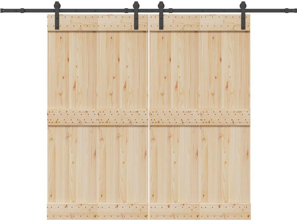 Schiebetürbeschlag-Set 427 cm Stahl Schwarz