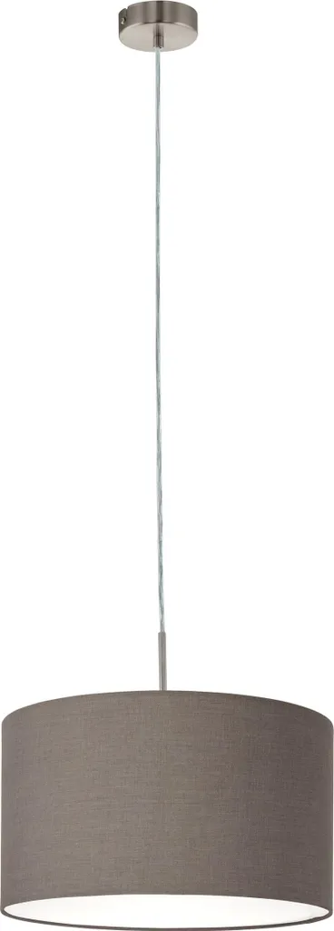 Lampada Sospensione 38cm Eglo Pasteri Tessuto Antracite Nichel Opaco - 5