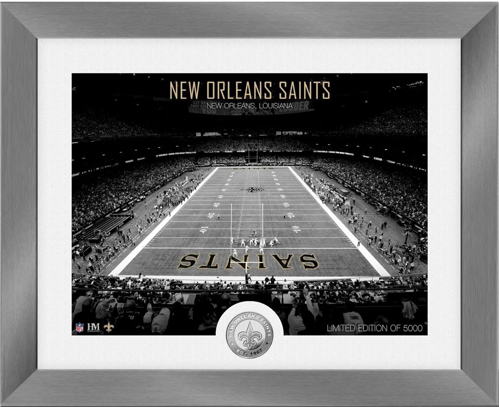 New Orleans Saints NFL Stadion Silber Coin Bild 40x33cm
