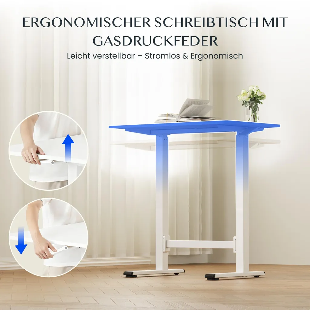 Flexispot Sit-Stand 80x50: Ergonomia Minimalista e Mobile | Bianco - 6