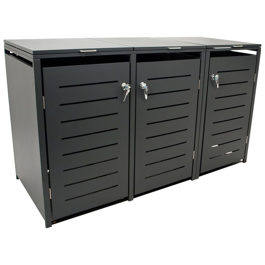 DEGAMO Mülltonnenbox  3er KÖLN 200x80x116cm für Tonnen 120 Produktbild 
