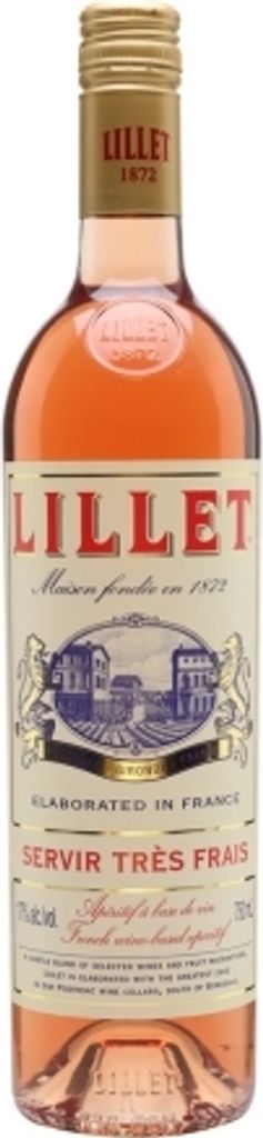 A bottle of Lillet Rosé Aperitif against a white background.