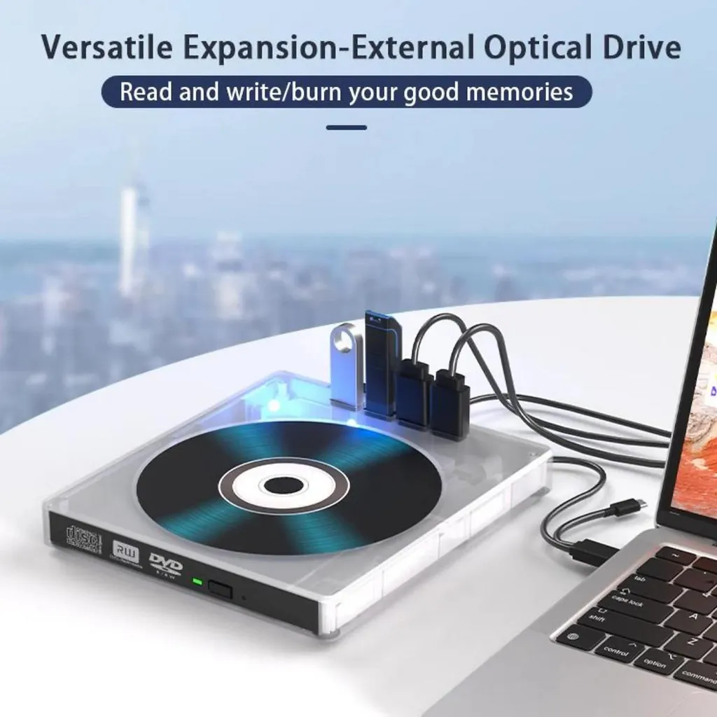 Lecteur DVD Externe pour Ordinateur Portable et MacBook Blanc Nomade