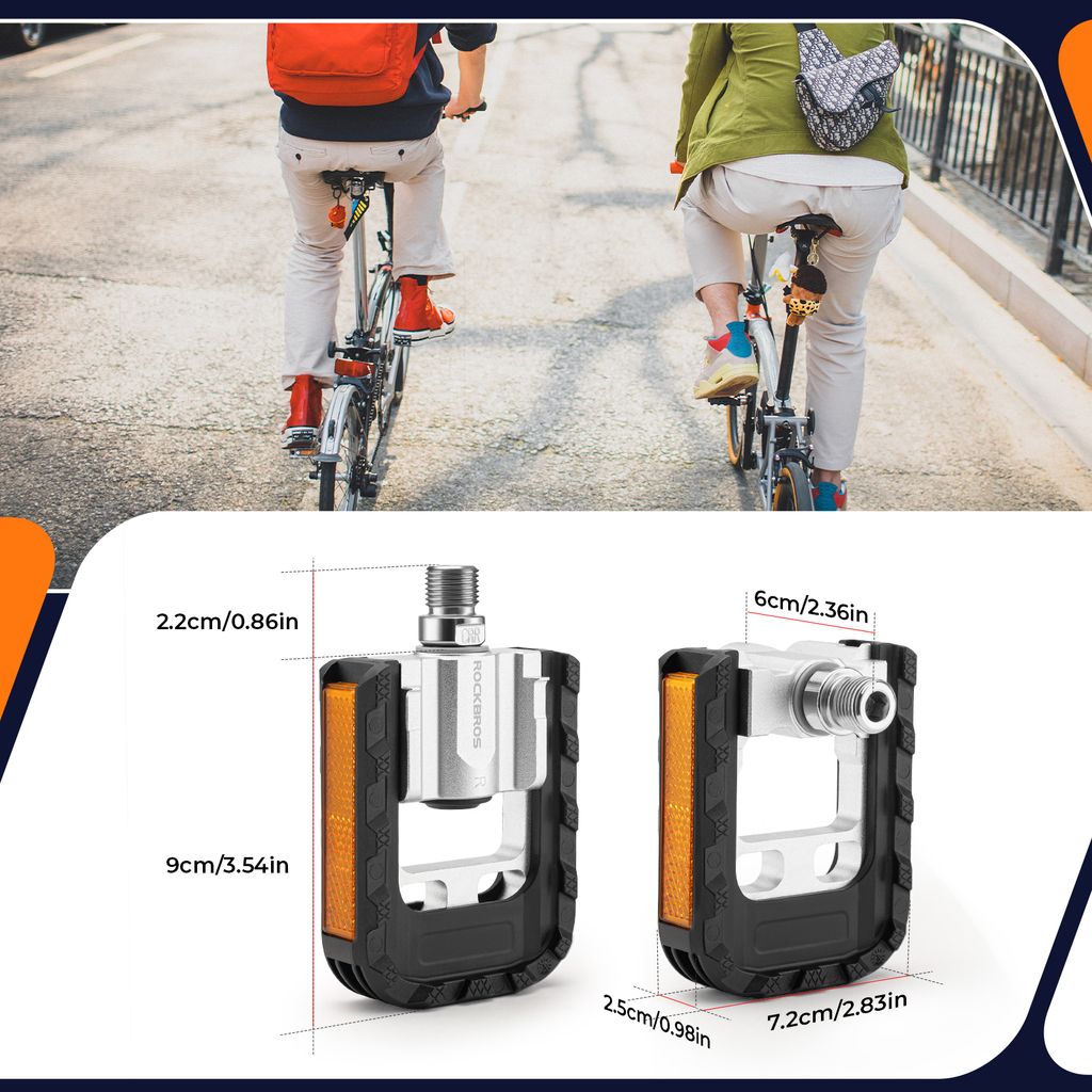 Pedali Pieghevoli Per Bicicletta, Pedali Pieghevoli Per Mountain Bike Antiscivolo K1155, Pedali Ibridi Universali Per Bici Da Strada Da 9/16 Pollici, | Leroy Merlin
