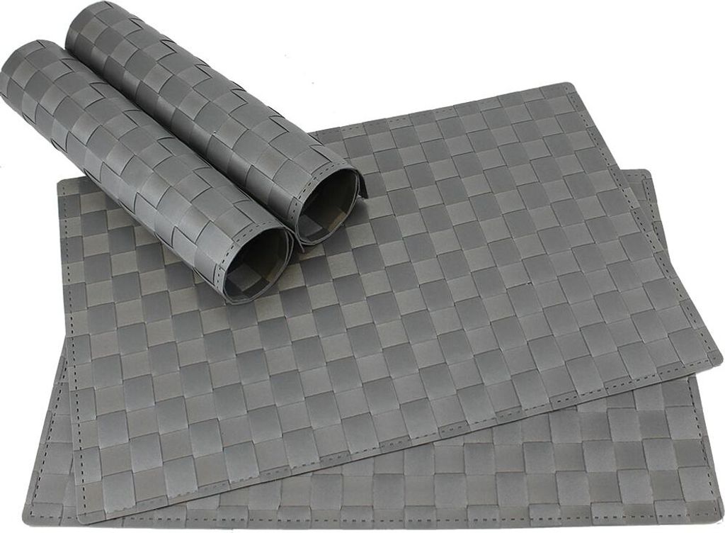 Tischset MODERN grau 4er Tischunterlage als Tischdeko