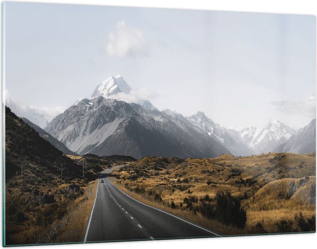 Bilder auf glas - Einteilig - Weg Berg Gipfel - 120x80cm - Glasbilder - Wandbilder - Bilder - zum Aufhängen bereit - Wanddekoration aus Glas - Gla...