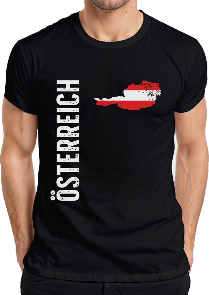 Österreich Fussball Fan Weltmeisterschaft Europameisterschaft WM Herren T-Shirt, Schwarz, 3XL