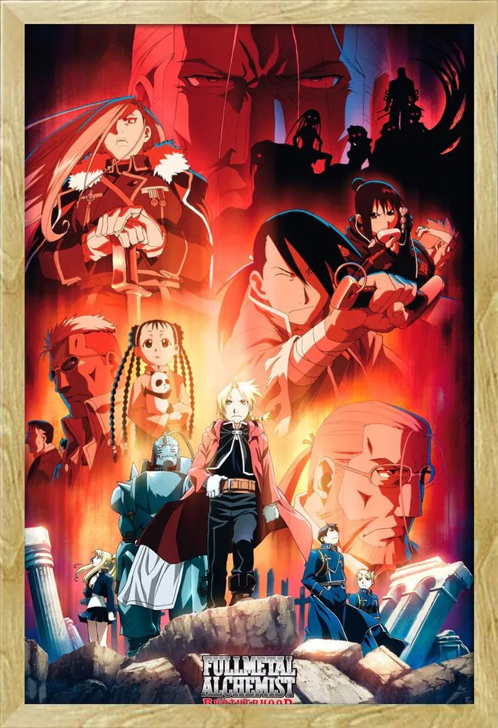 Poster Fullmetal Alchemist Encadré sans Risque de Casse Vitre Acrylique