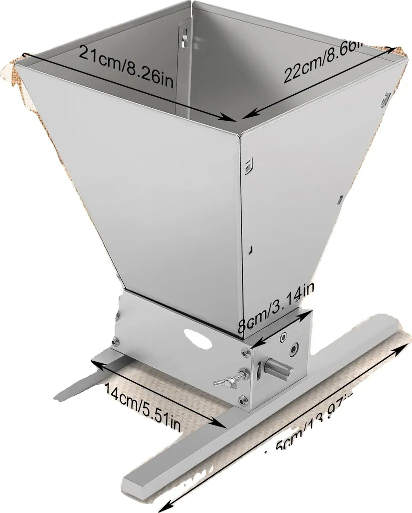Mulino per Grano Inox 2 Rulli - Distanza Regolabile per Brewing