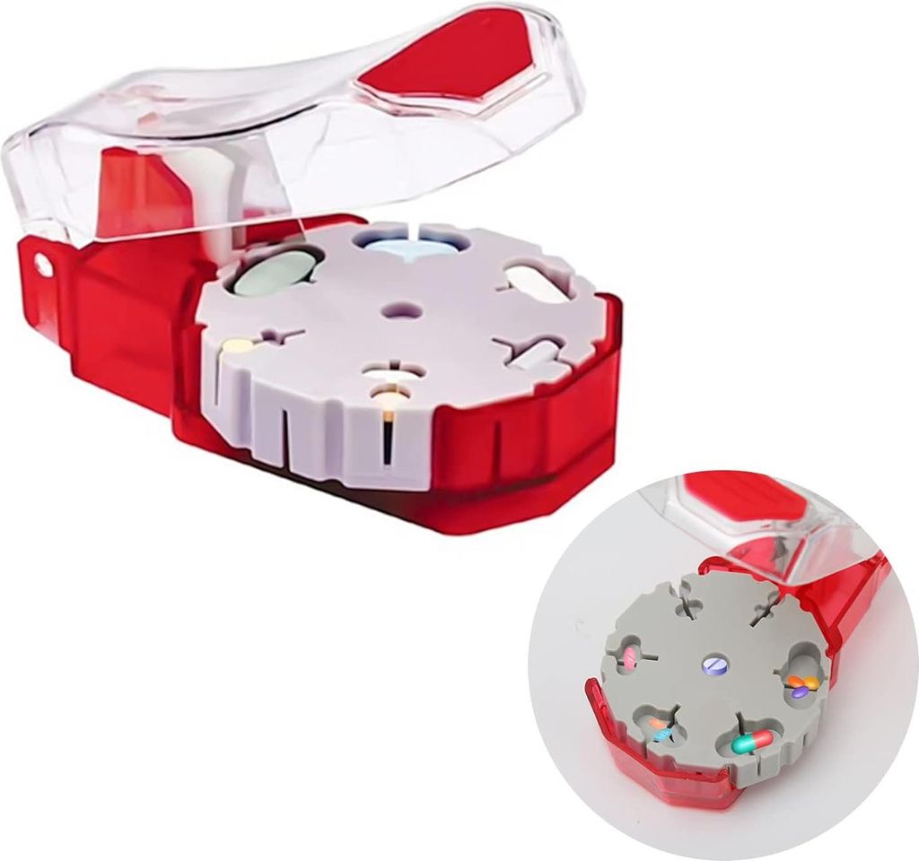 Pillensnijder für zerdrückte Vitamin-Tabletten - transparenter Schneider - Pillen teilen - Medikamente transportieren