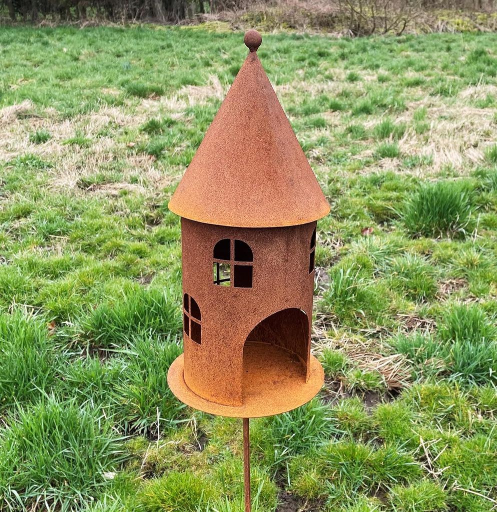 Vogelhaus 42x20cm + Stab Gartenstecker Turm Futterhaus zum