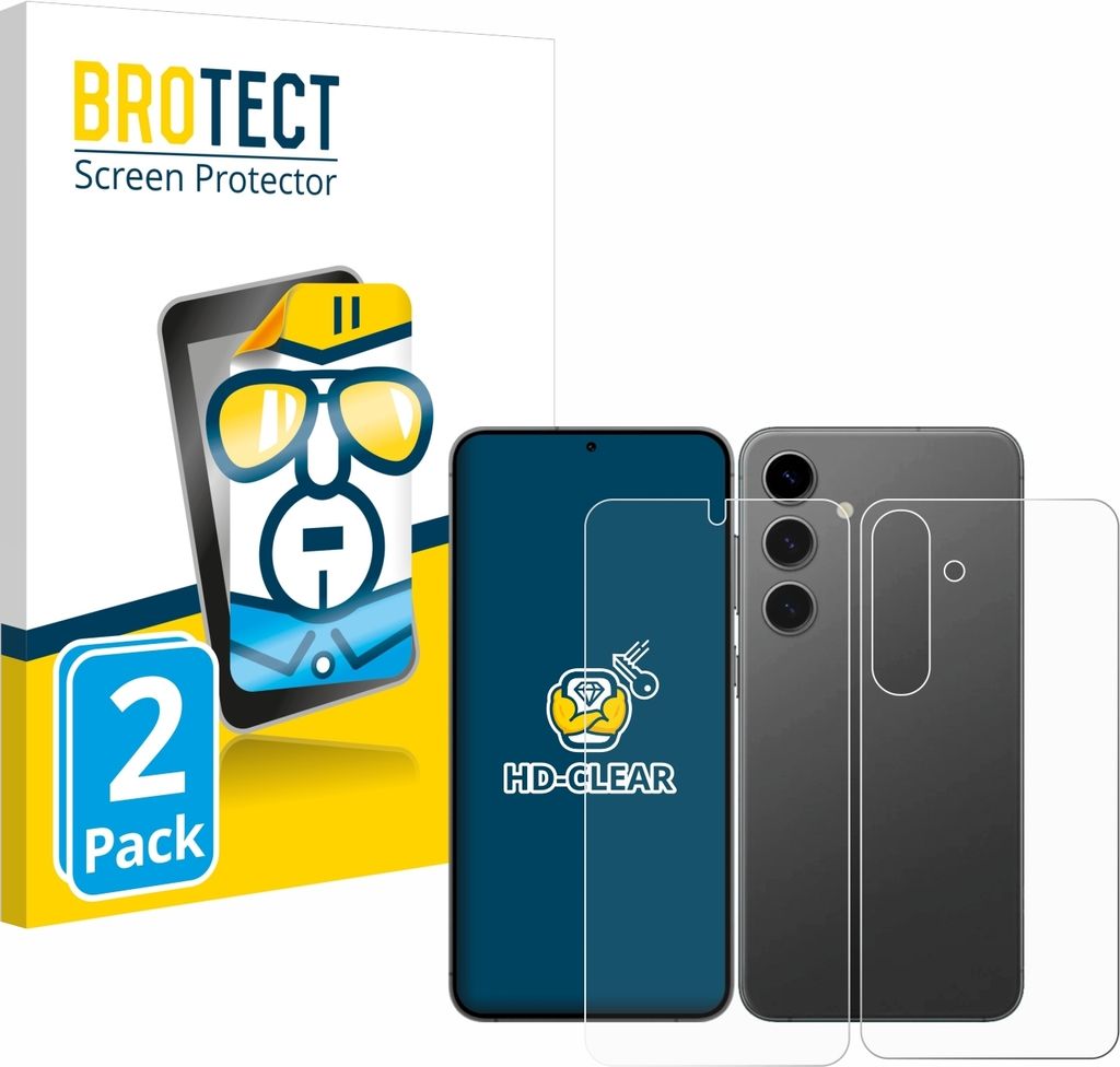 2x Für Samsung Galaxy S24 (Display+Rückseite) Schutzfolie BROTECT Displayschutz Display Schutz Folie Klar Transparent