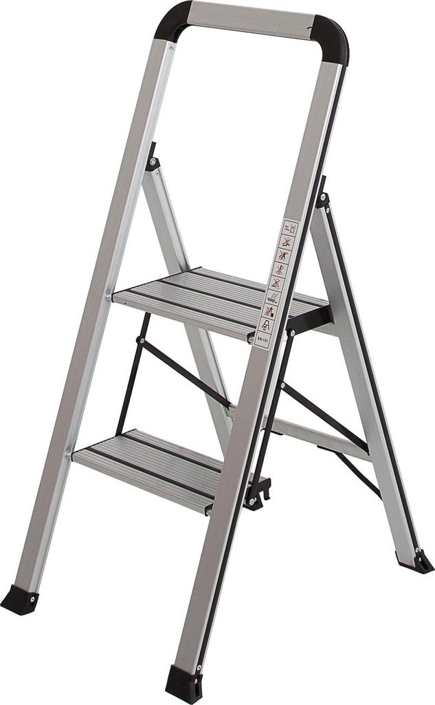 Alu Klapptritt Mod. KLT - Stufenanzahl: 2, Standhöhe: 48 cm