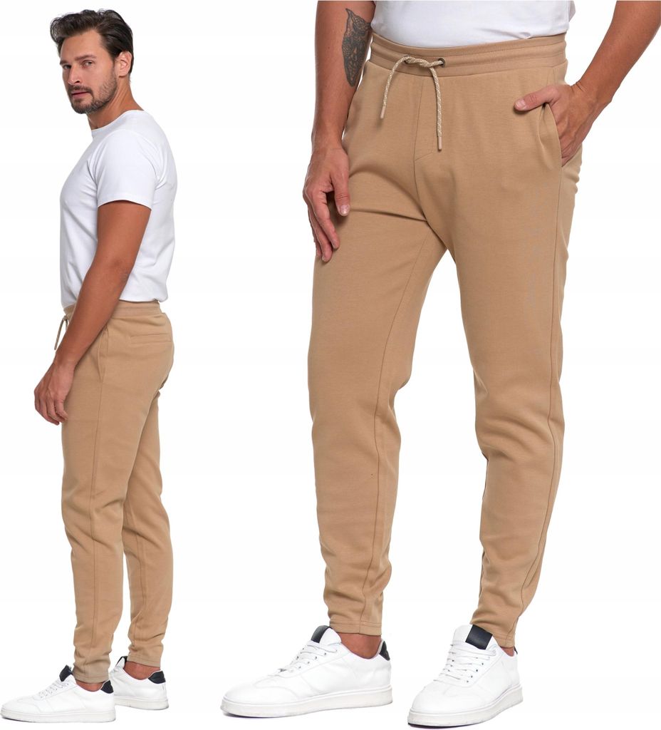 MEN'S DRESS PANTS Klassisch glatt Beige mit Taschen MORAJ L
