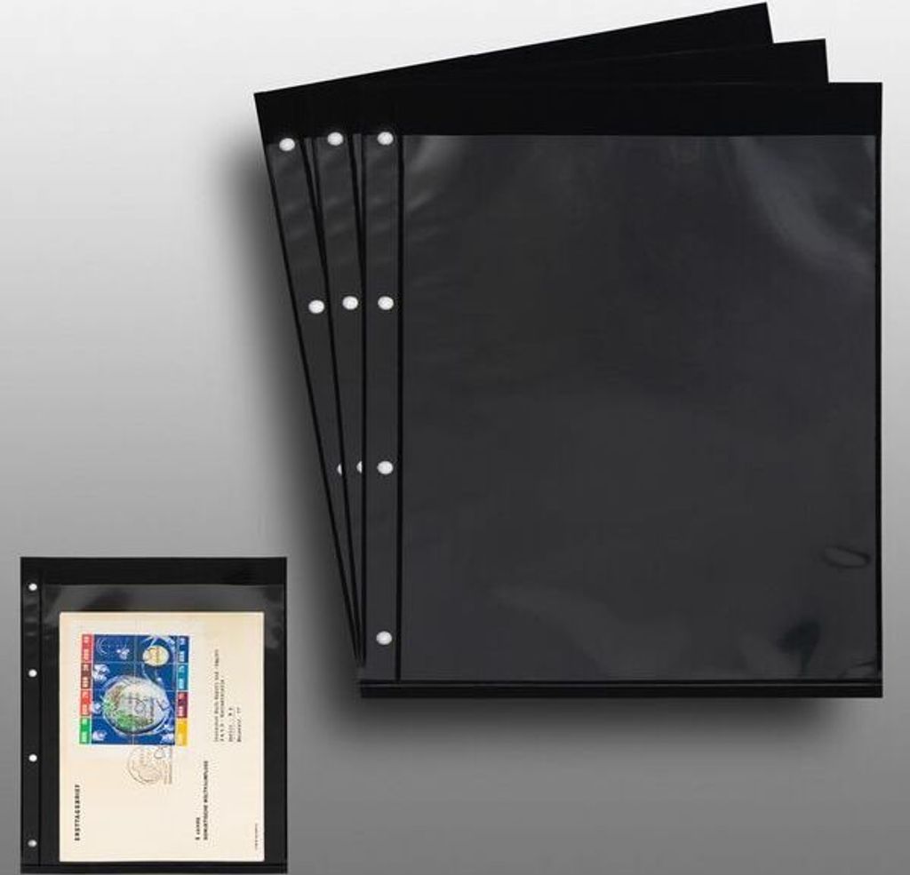Prophila Collection 3 doppelseitige Einsteckblätter schwarz 1zeilig