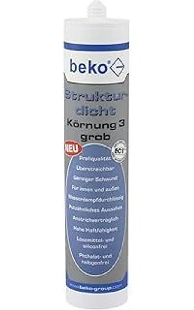 beko Strukturdicht 310 ml bianco strutturato, grana 3 grossa Intonaco, facciata, muratura Sigillatura crepe 230 333