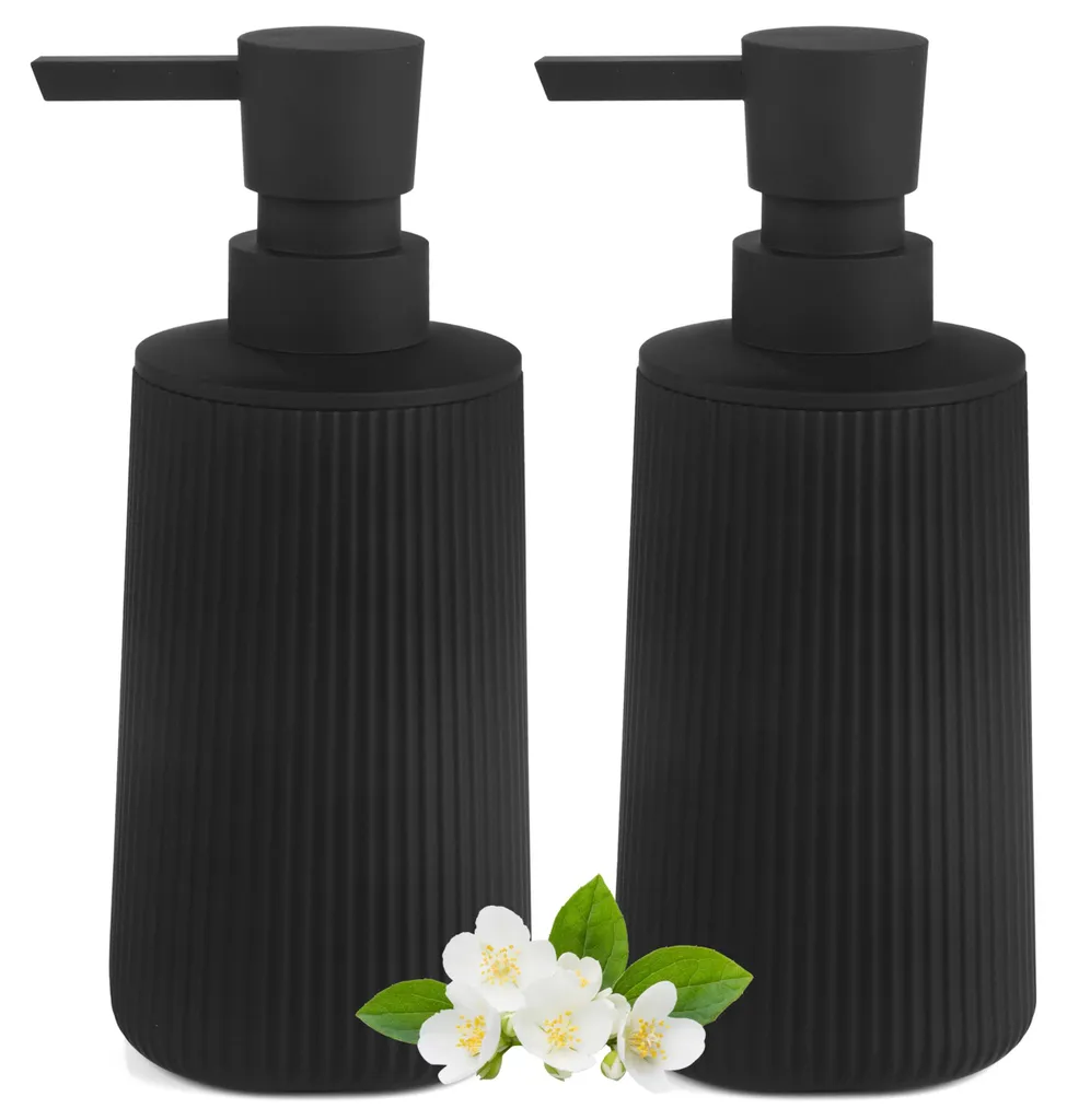 Distributeur de savon liquide vaisselle noir mat pour cuisine et bain