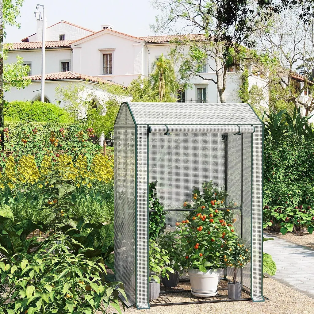 Serra da Giardino per Pomodori 100x83x150cm - Bianca con Finestre