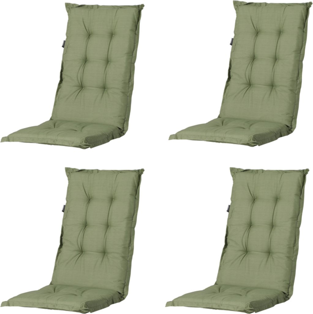 Madison - Gartenstuhlauflage Niedrige Rückenlehne Basic grün - Ca. 105x50 cm - 4er-Set