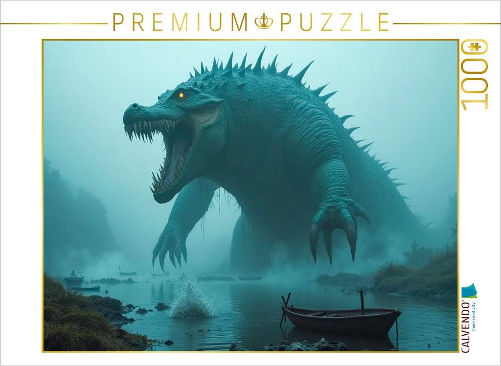 CALVENDO Puzzle Afanc, das Seeungeheuer von Wales | 1000 Teile Lege-Größe 64x48cm Foto-Puzzle für glückliche Stunden