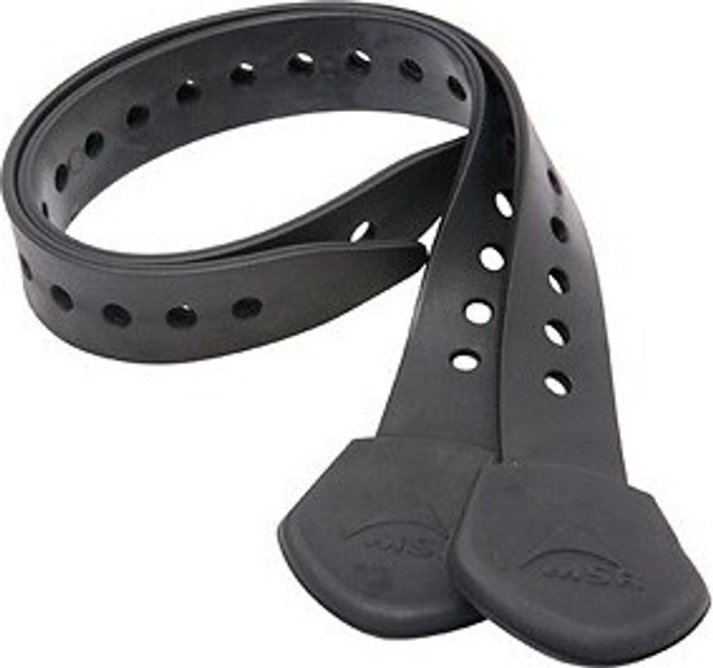 A black strap kit for snowshoes.
