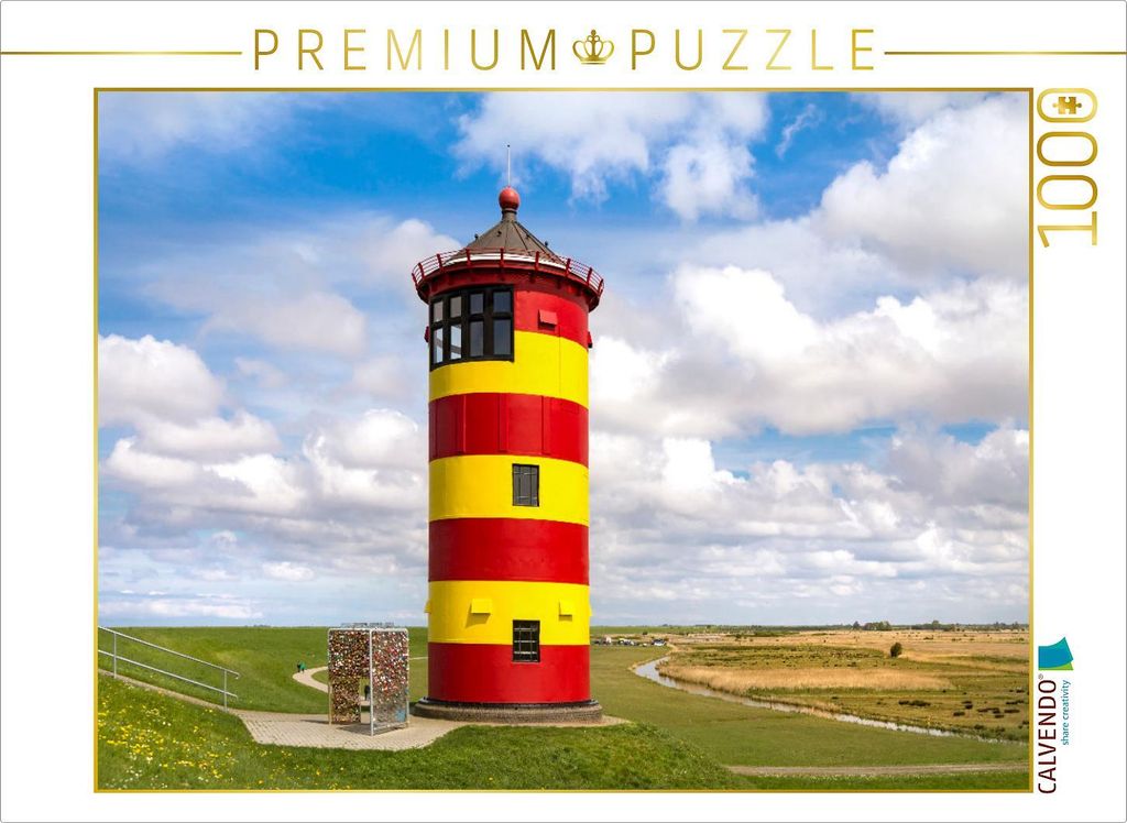 CALVENDO Puzzle Leuchtturm Pilsum 1000 Teile Puzzle quer | 1000 Teile Lege-Größe 64x48cm Foto-Puzzle für glückliche Stunden