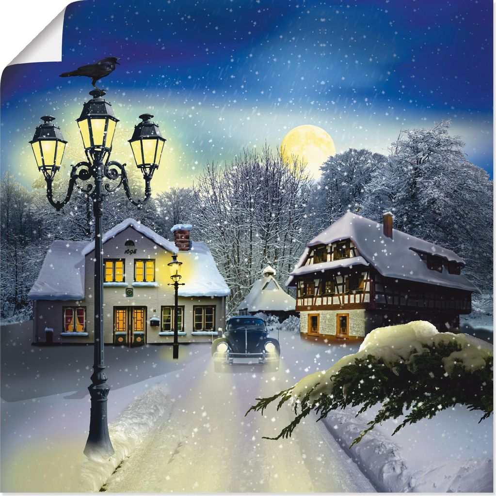 ARTland Poster Winterzeit Größe: 70x70 cm