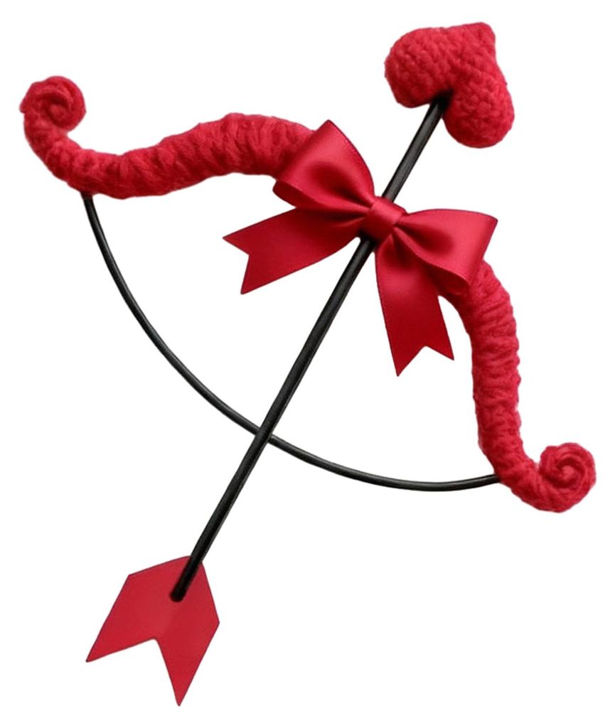Unisex Mini-Pfeil-und-Bogen-Set mit Amor-Motiv, Valentinstag, Halloween, Kostümparty, Cosplay-Accessoire für Erwachsene und Jugendliche