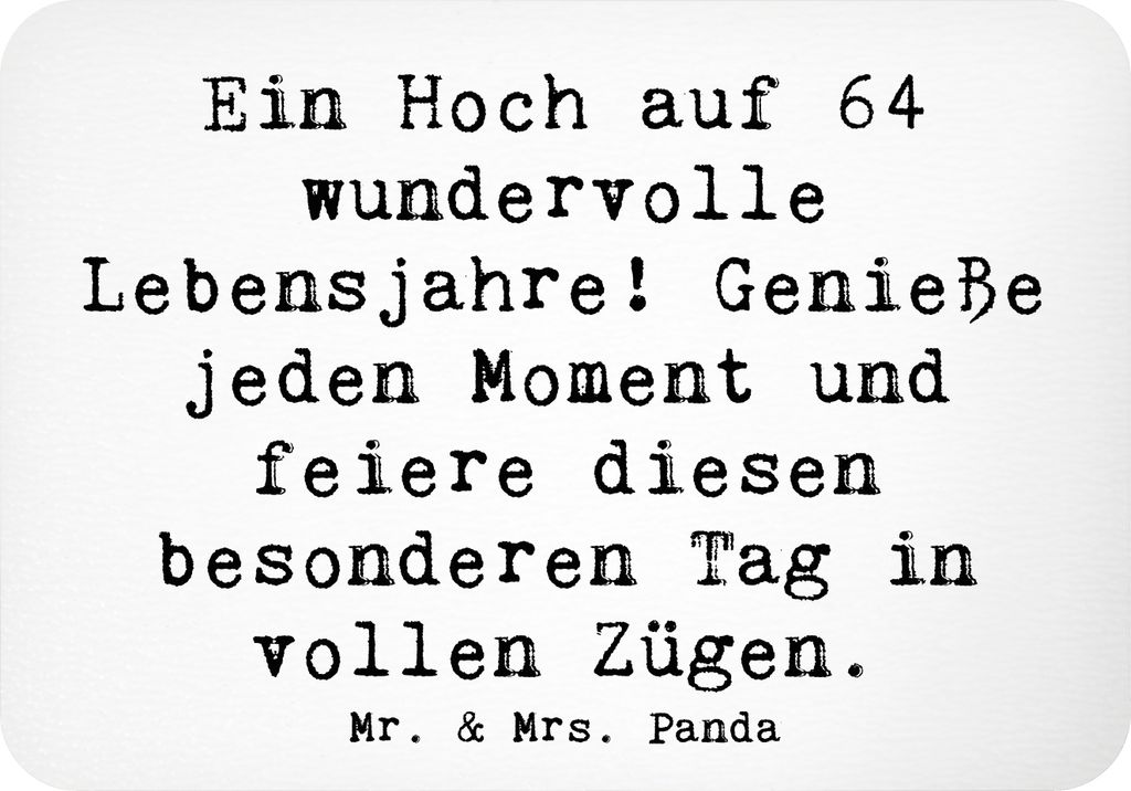 Mr. & Mrs. Panda magnet Spruch 64. Geburtstag Feier - Weiß - Geschenk, haftmagnet, Geburtstagsparty, Kühlschrankmagnet, Geburtstagsfreude, Alter,...