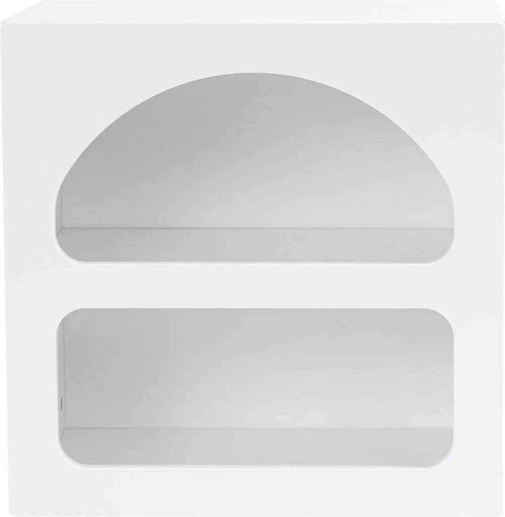 Nara Table de chevet 50x38x50h cm Blanc avec 3 Étagères de Rangement