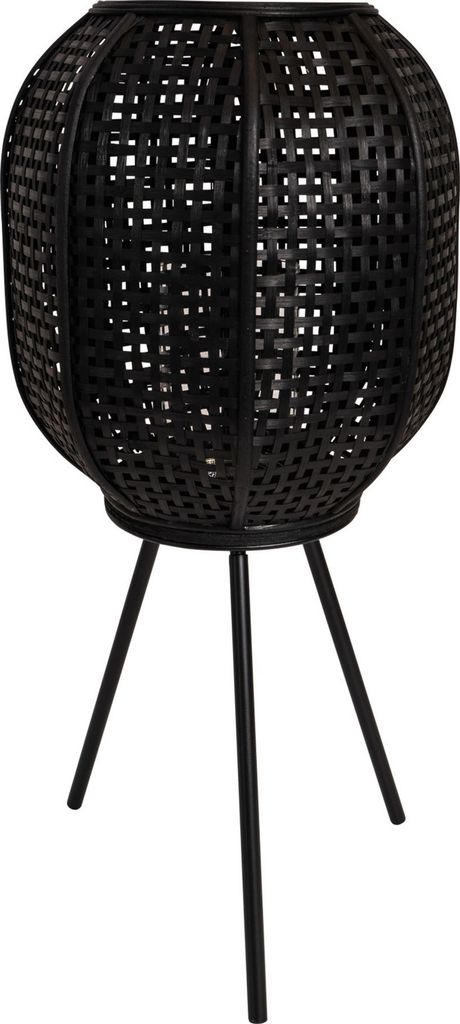 Lesli Living Standlaterne - Laterne Bambus schwarz ø32x66 cm