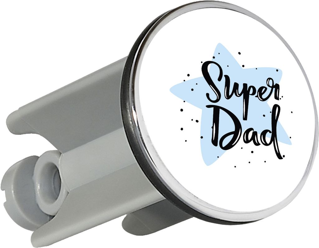 Huuraa Waschbeckenstöpsel Super Dad Bester Papa 4cm höhenverstellbar Abflussstopfen Geschenkidee