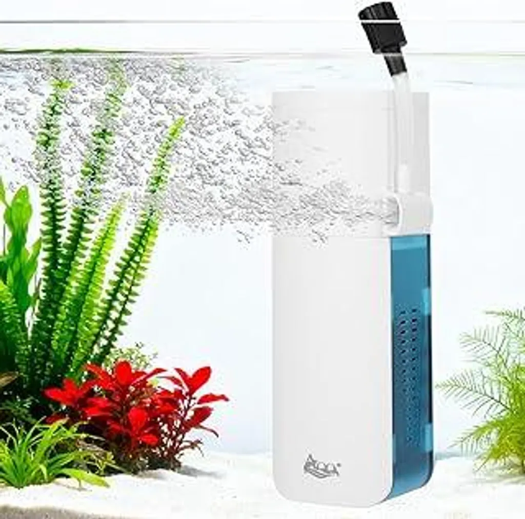 AQQA Filtro Interno Regolabile 300L/H: Pulizia Totale per Nano Tank