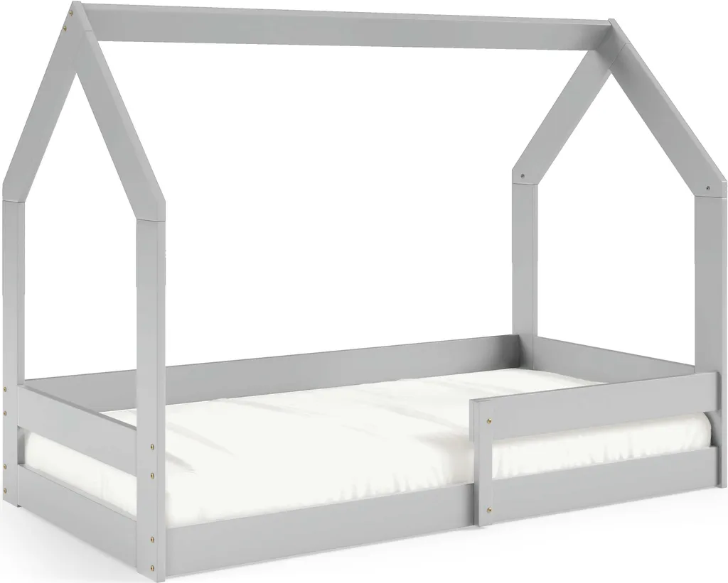 Lit Maison Pola 80x160cm Beige - Structure Stable et Design Moderne