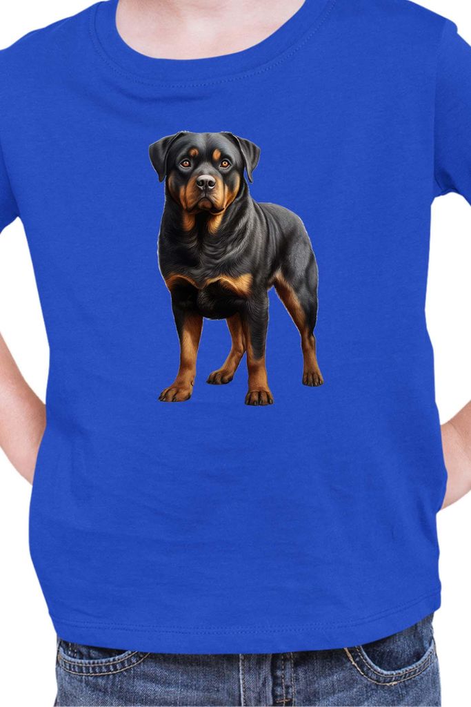 Kinder T-Shirt Dogs Breeds Rottweiler Dog Breed 005, 12-13 Jahr - 152 / Blau