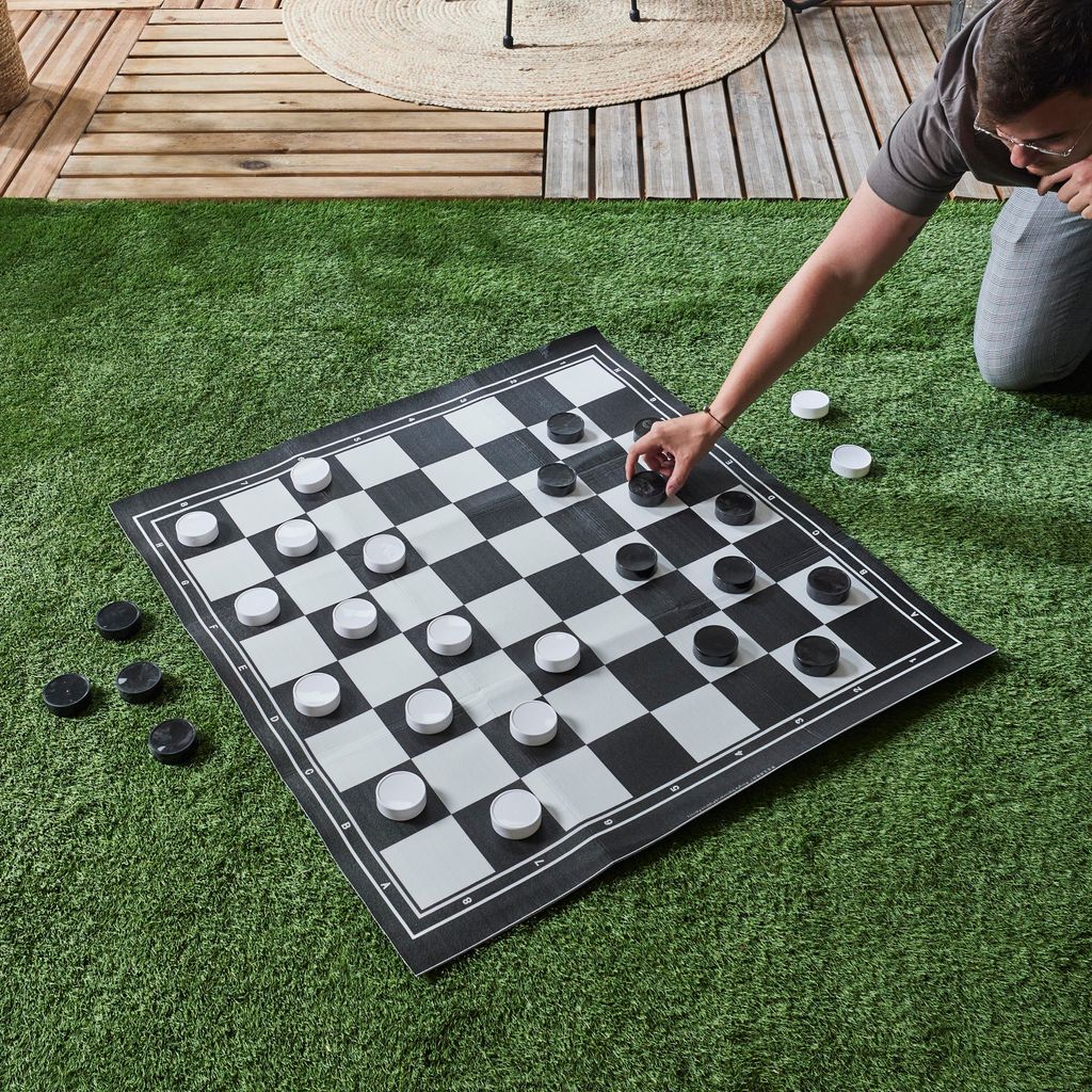 2-in-1-Outdoor-Schach- und Damespiel