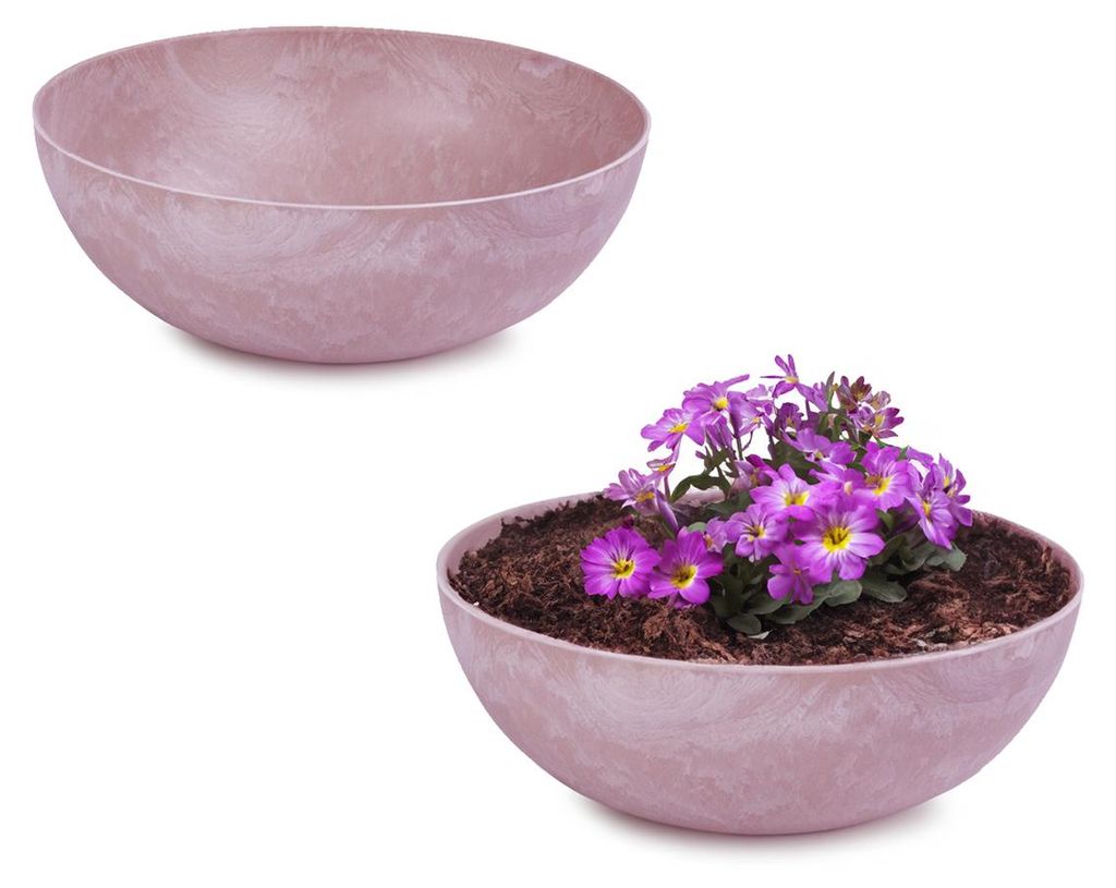 Pflanzschale für draussen Dekoschale rund alt-rosa Produktbild 