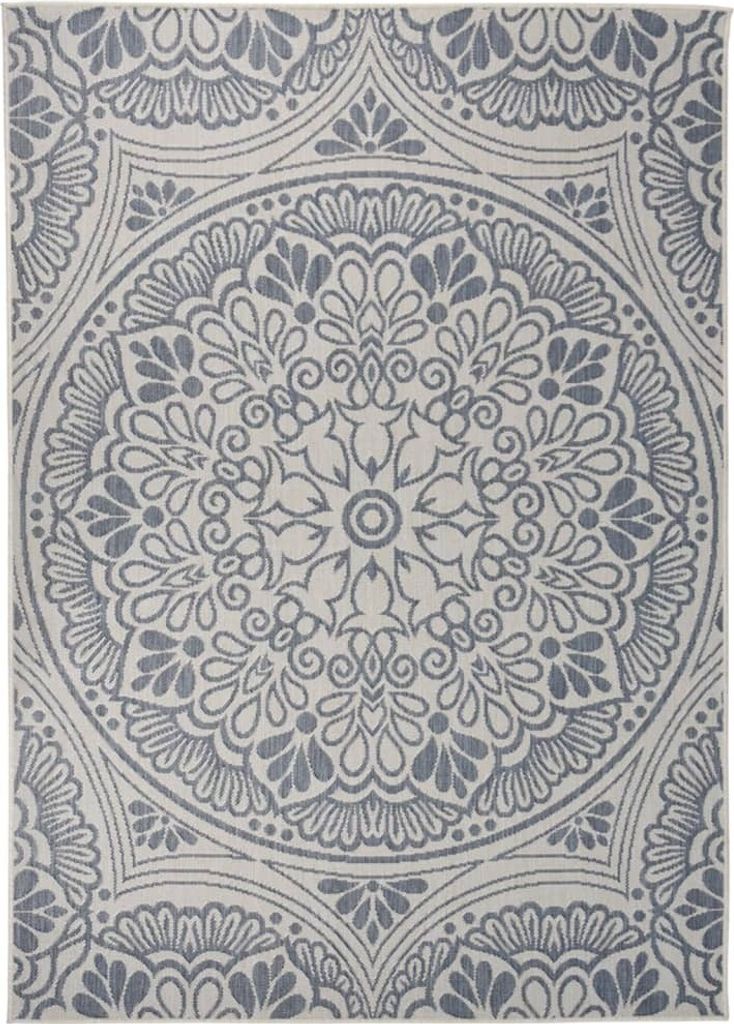 Outdoor-Teppich Flachgewebe 120x170 cm Blaues Muster