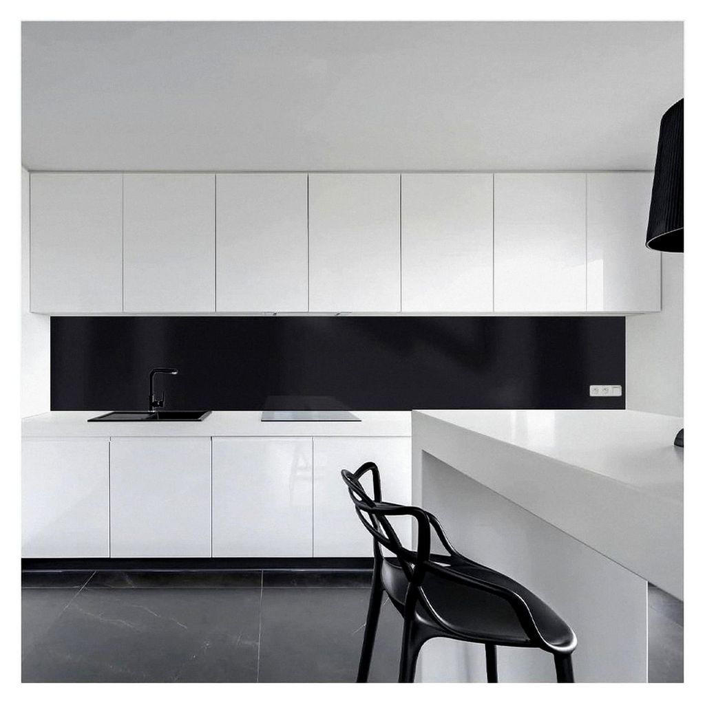 Küchenrückwand aus Aluminiumverbund, Spritzschutz für die Küche, 3mm dick, Schwarz, 30x300cm