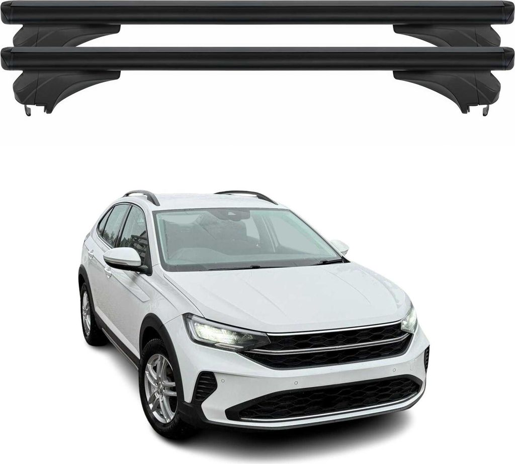 Menabo Dachträger Grundtäger für VW Taigo 2021-2025 Aluminium Schwarz 2 tlg